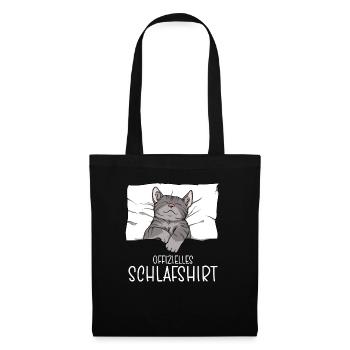 Official Sleep Shirt Cat Pajamas - Tote Bag - black - Front