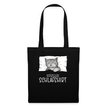 Official Sleep Shirt Cat Pajamas - Tote Bag - black - Front