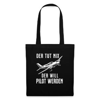 Airplane Tshirt Men's Helicopter Pilot Airplane - Tote Bag - black - Front