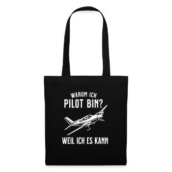 Airplane Tshirt Men's Helicopter Pilot Airplane - Tote Bag - black - Front