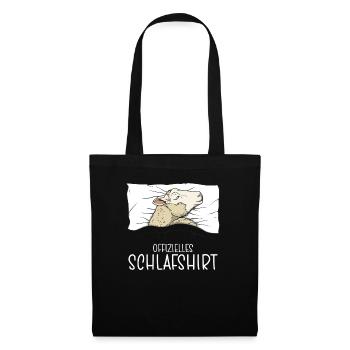 Offizielles Schlafshirt Schaf Schlafanzug - Stoffbeutel - Schwarz - Vorne