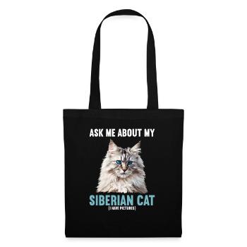 Chat Sibérien Sibirische Katze - Sac en tissu - noir - Devant