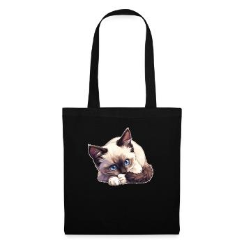 Chaton raquette Chat raquette - Sac en tissu - noir - Devant