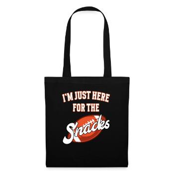 I'm just here for the snacks football - Stoffbeutel - Schwarz - Vorne