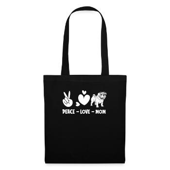 Bouledogue Paix Amour Chien Maman - Sac en tissu - noir - Devant