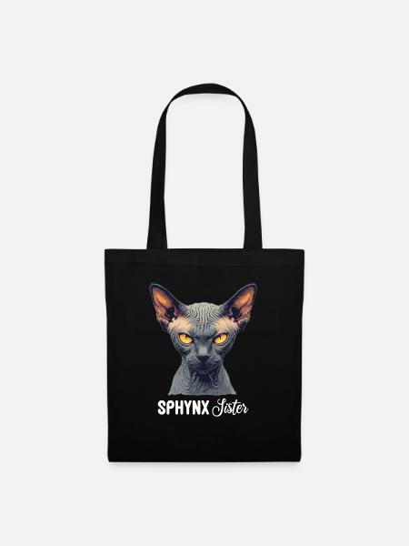 Sphynx Kätzchen Sphynx Katze - Stoffbeutel - Schwarz
