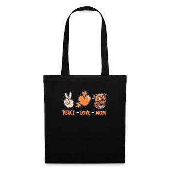 American Bully Peace Love Dog Mom - Stoffbeutel - Schwarz - Vorne