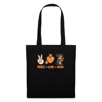 Airedale Terrier Peace Love Chien Maman - Sac en tissu - noir - Devant