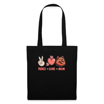 Chow Chow Peace Love Chien Maman - Sac en tissu - noir - Devant