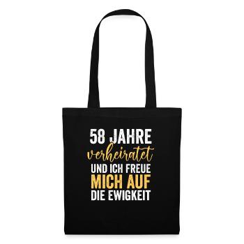 Ehe Engelshochzeit 58 Jahre Verheiratet Hochzeitst - Stoffbeutel - Schwarz - Vorne