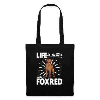 Fuchsroter Labrador Retriever Fox Red Labrador - Stoffbeutel - Schwarz - Vorne