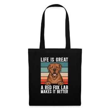 Fuchsroter Labrador Retriever Fox Red Labrador - Stoffbeutel - Schwarz - Vorne