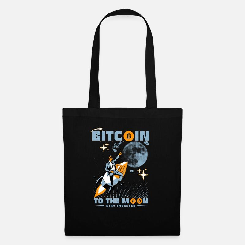 Bitcoin to the moon - Stoffbeutel - Schwarz