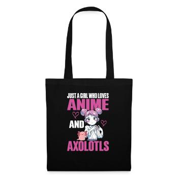 Anime Axolotls Süße Kawaii Teen Girls Kinder - Stoffbeutel - Schwarz - Vorne