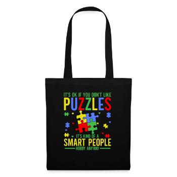 Jigsaw Puzzle Piece Puzzle Lover - Tote Bag - black - Front