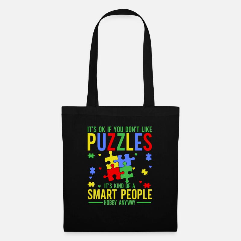 Jigsaw Puzzle Piece Puzzle Lover - Stoffbeutel - Schwarz