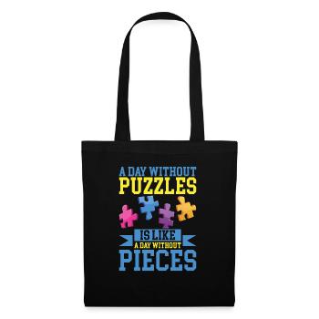 Jigsaw Puzzle Piece Puzzle Lover - Tote Bag - black - Front