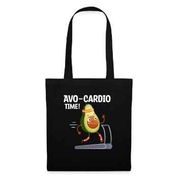 Avo-Cardio Lustiges Wortspiel Training Avocado - Stoffbeutel - Schwarz - Vorne