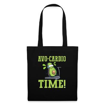 Avo-Cardio Lustiges Wortspiel Training Avocado - Stoffbeutel - Schwarz - Vorne