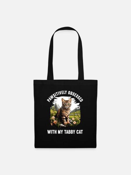 Tabby Kätzchen Tabby Katze - Stoffbeutel - Schwarz