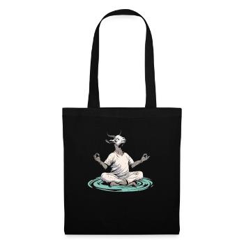 Méditation yoga chèvre, cours de yoga, yoga - Sac en tissu - noir - Devant