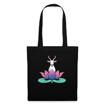 Méditation yoga chèvre, cours de yoga, yoga - Sac en tissu - noir - Devant