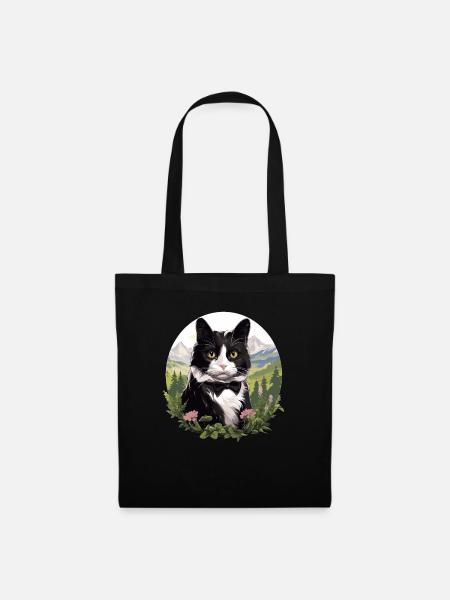 Tuxedo Kätzchen Tuxedo Katze - Stoffbeutel - Schwarz
