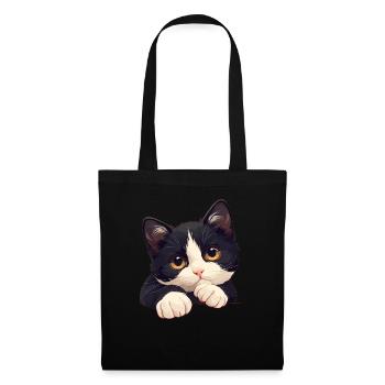Tuxedo Kätzchen Tuxedo Katze - Stoffbeutel - Schwarz - Vorne