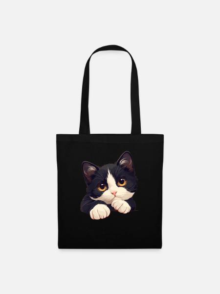 Tuxedo Kätzchen Tuxedo Katze - Stoffbeutel - Schwarz
