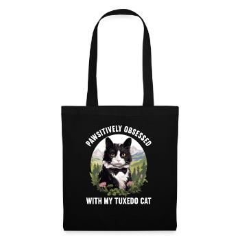 Tuxedo Kätzchen Tuxedo Katze - Stoffbeutel - Schwarz - Vorne