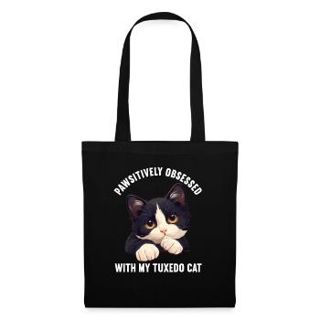 Tuxedo Kätzchen Tuxedo Katze - Stoffbeutel - Schwarz - Vorne