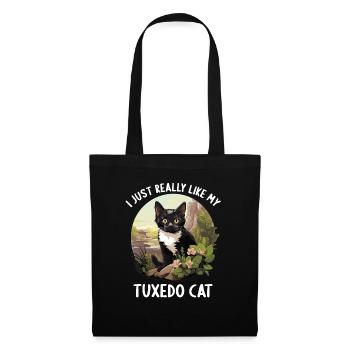 Tuxedo Kätzchen Tuxedo Katze - Stoffbeutel - Schwarz - Vorne