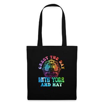Méditation yoga chèvre, cours de yoga, yoga - Sac en tissu - noir - Devant