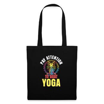 Méditation yoga chèvre, cours de yoga, yoga - Sac en tissu - noir - Devant