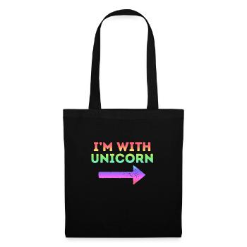I'm With Unicorn Rainbow Magical Pointing Arrow - Tote Bag - black - Front