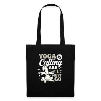 Méditation yoga chèvre, cours de yoga, yoga - Sac en tissu - noir - Devant