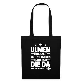 Mariage Orme Mariage 61 ans Marié Mariage - Sac en tissu - noir - Devant