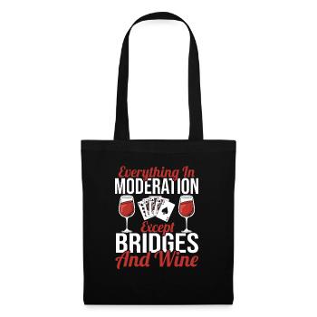Cadeau de jeu de cartes de bridge - Sac en tissu - noir - Devant