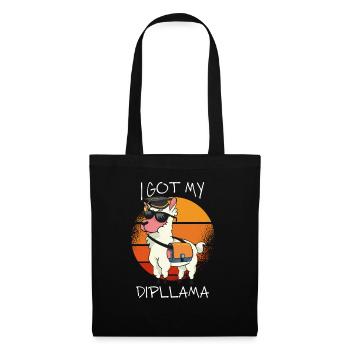 LLama Lover - I Got My Dipllama - Vintage School - Tote Bag - black - Front