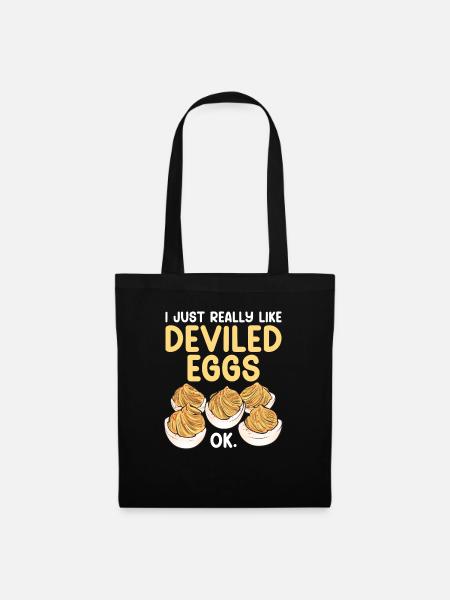 Gefüllte Eier Deviled Eggs - Stoffbeutel - Schwarz