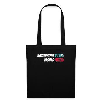 Saxophon Saxofon Saxophone On World Off - Tote Bag - black - Front