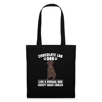 Chien Labrador Retriever brun chocolat - Sac en tissu - noir - Devant