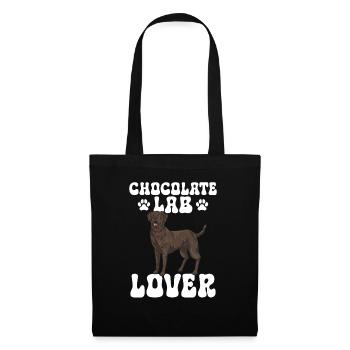 Chien Labrador Retriever brun chocolat - Sac en tissu - noir - Devant