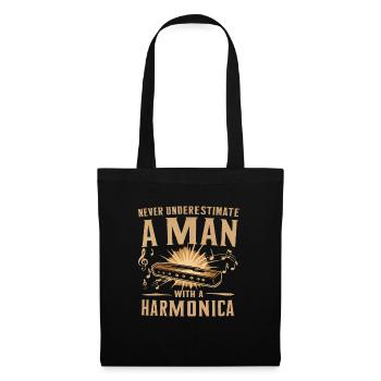 Harmonica Playing Gift - Tote Bag - black - Front