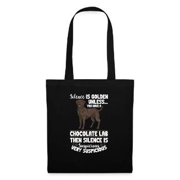 Schoko Brauner Labrador Retriever Hund - Stoffbeutel - Schwarz - Vorne