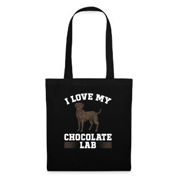 Chien Labrador Retriever brun chocolat - Sac en tissu - noir - Devant