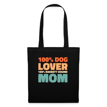 Chien Bassett - Sac en tissu - noir - Devant