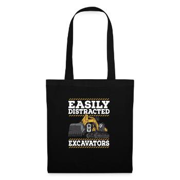 Easily Distracted By Excavators Heavy Equipment Op - Tote Bag - black - Front