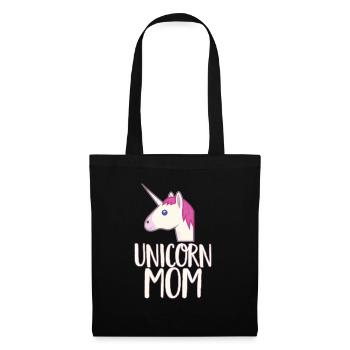 T-shirt maman licorne - Mignon rose arc-en-ciel magique - Sac en tissu - noir - Devant