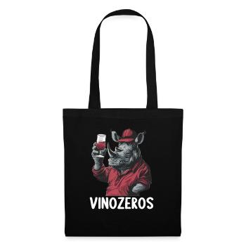 Vinozeros Weinkenner Weintrinker Weinliebhaber - Stoffbeutel - Schwarz - Vorne